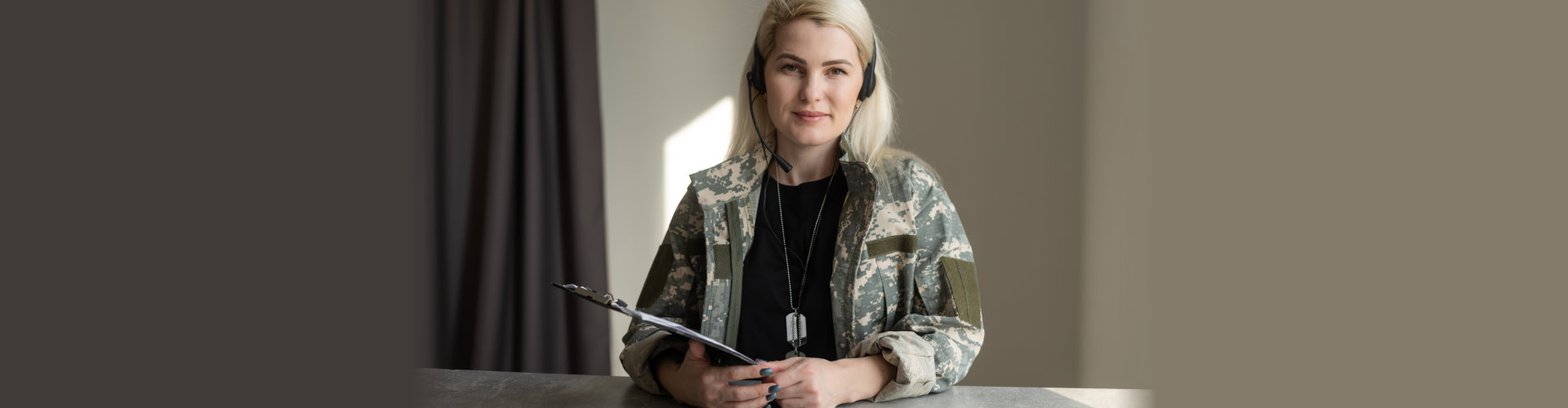 woman on army uniform